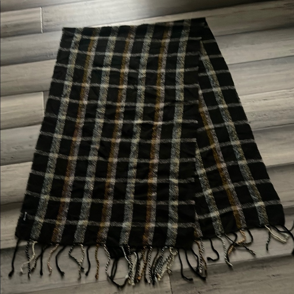 Madewell Acrylic Fringe Plaid Scarf Size 70”